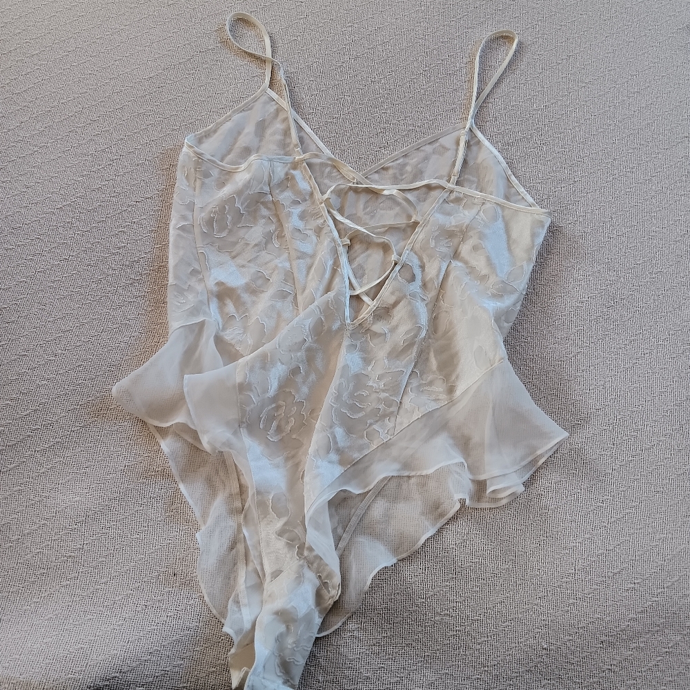 victorias secret ♡ vintage bodysuit gold label large coquette 80s 90s bridal - Picture 8 of 9